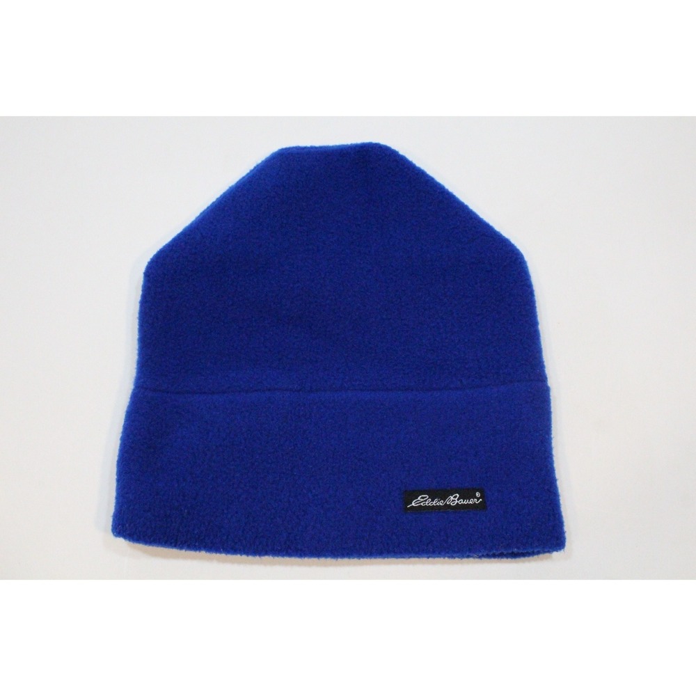 VINTAGE EDDIE BAUER MADE IN USA BLUE FLEECE BEANIE HAT ONE SIZE OS